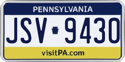 PA license plate JSV9430