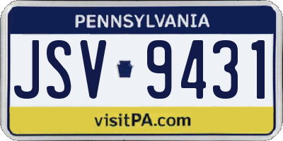 PA license plate JSV9431