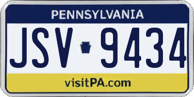 PA license plate JSV9434