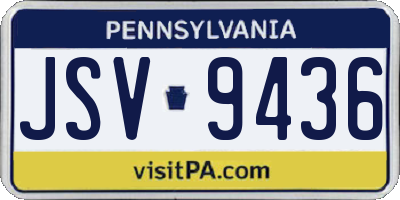 PA license plate JSV9436