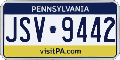 PA license plate JSV9442