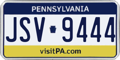PA license plate JSV9444