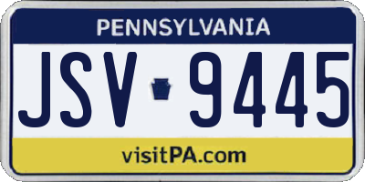 PA license plate JSV9445