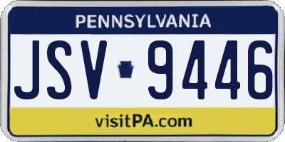 PA license plate JSV9446