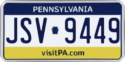 PA license plate JSV9449