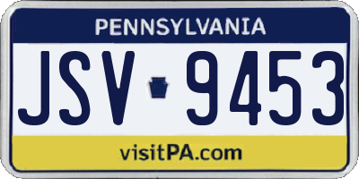 PA license plate JSV9453