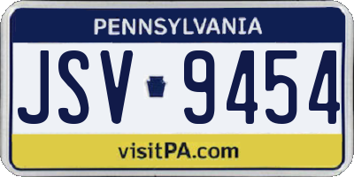 PA license plate JSV9454
