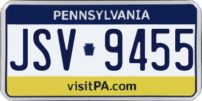 PA license plate JSV9455