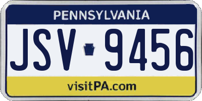 PA license plate JSV9456