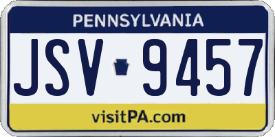 PA license plate JSV9457