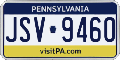 PA license plate JSV9460