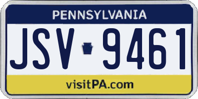 PA license plate JSV9461