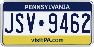 PA license plate JSV9462