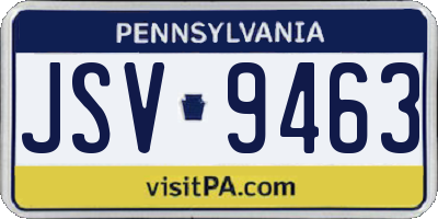 PA license plate JSV9463