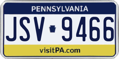 PA license plate JSV9466