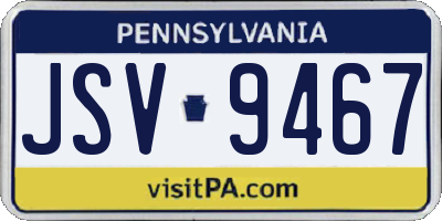 PA license plate JSV9467