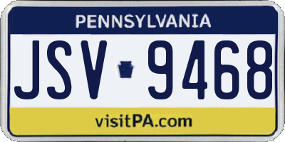 PA license plate JSV9468