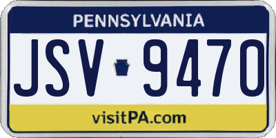 PA license plate JSV9470