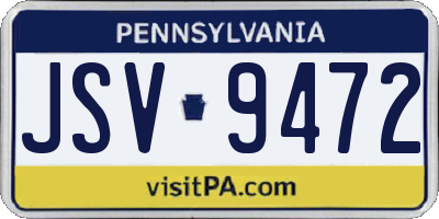 PA license plate JSV9472