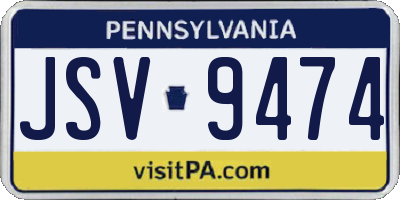 PA license plate JSV9474