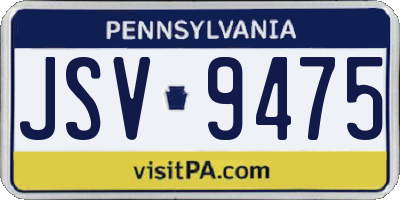 PA license plate JSV9475