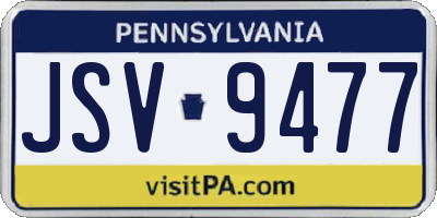 PA license plate JSV9477