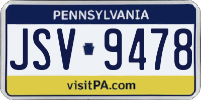 PA license plate JSV9478