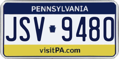 PA license plate JSV9480