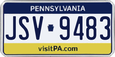 PA license plate JSV9483