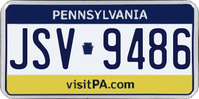 PA license plate JSV9486