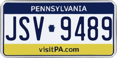 PA license plate JSV9489