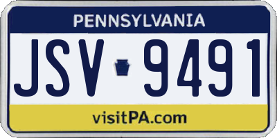 PA license plate JSV9491