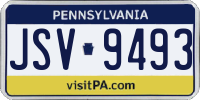 PA license plate JSV9493
