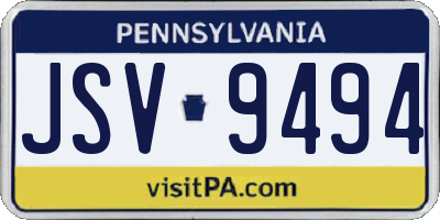 PA license plate JSV9494
