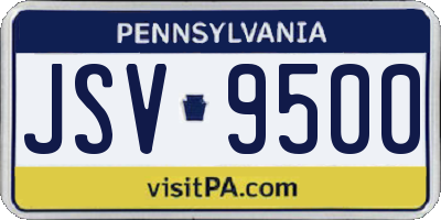 PA license plate JSV9500