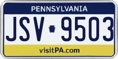 PA license plate JSV9503