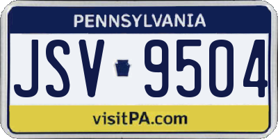 PA license plate JSV9504
