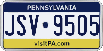 PA license plate JSV9505