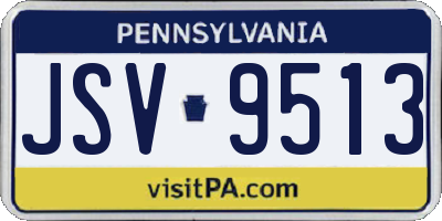 PA license plate JSV9513