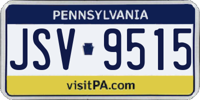 PA license plate JSV9515