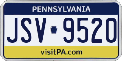 PA license plate JSV9520