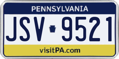PA license plate JSV9521