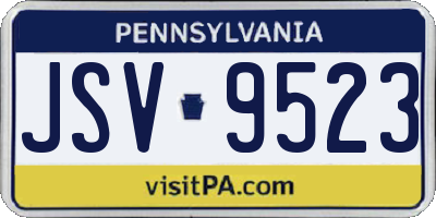 PA license plate JSV9523