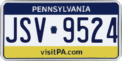 PA license plate JSV9524