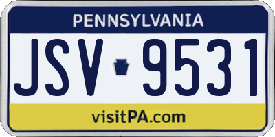 PA license plate JSV9531