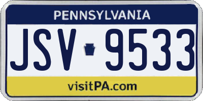 PA license plate JSV9533