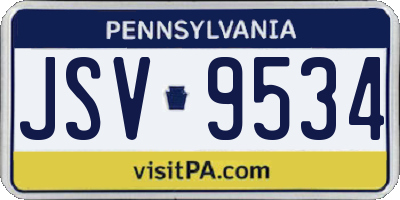PA license plate JSV9534