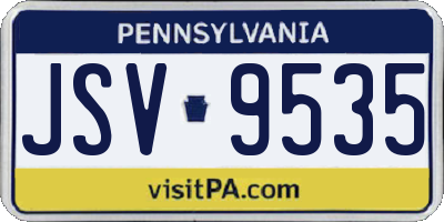 PA license plate JSV9535