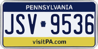 PA license plate JSV9536