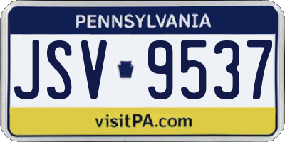 PA license plate JSV9537